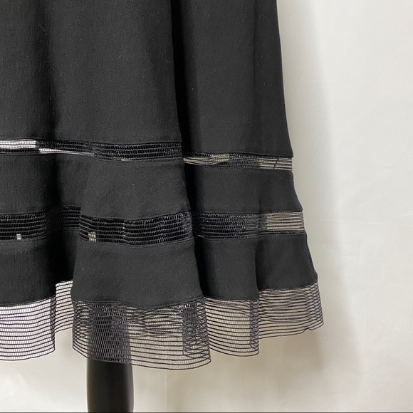 Tadashi Shoji Black A Line Textured Ruffle Dress - Picture 3 of 10